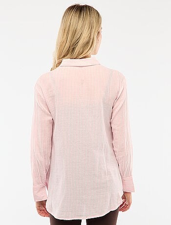 Chemise grossesse en coton rayée