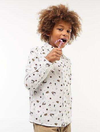 Chemise imprimée Noël regular en coton