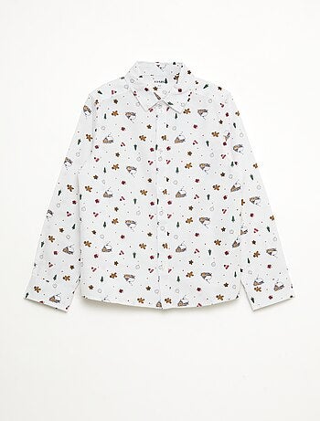 Chemise imprimée Noël regular en coton