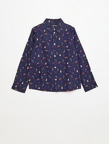 Chemise imprimée Noël regular en coton