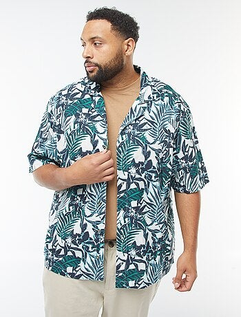 Chemise manches courtes avec motif à fleurs