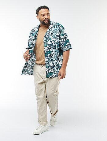 Chemise manches courtes avec motif à fleurs