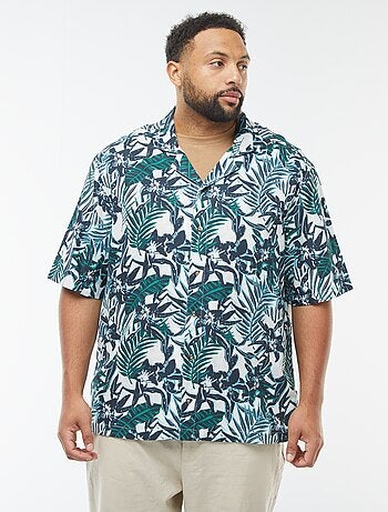 Chemise manches courtes avec motif à fleurs