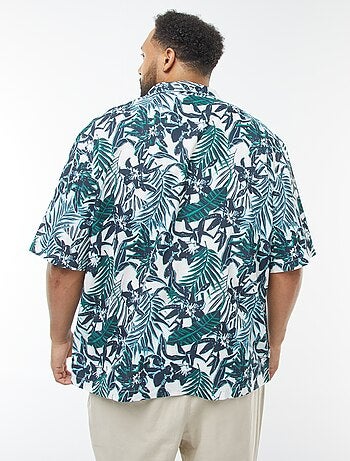 Chemise manches courtes avec motif à fleurs