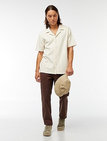 Chemise manches courtes en maille ajourée