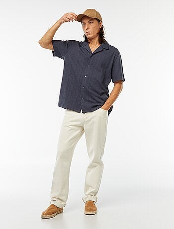 Chemise manches courtes en maille ajourée