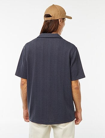 Chemise manches courtes en maille ajourée