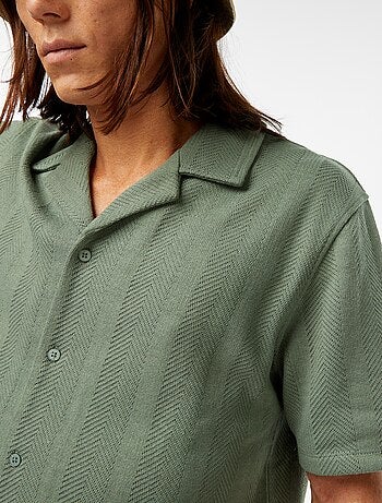 Chemise manches courtes en maille ajourée