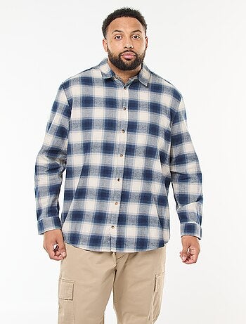 Chemise manches longues à motif à carreaux