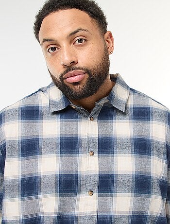 Chemise manches longues à motif à carreaux