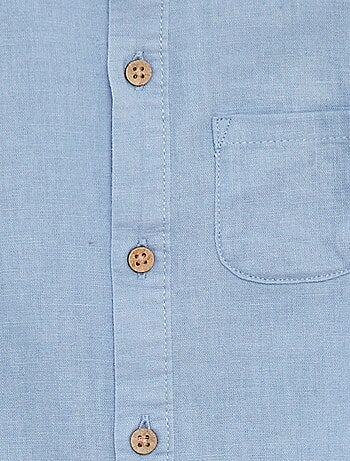 Chemise mao en lin mélangé