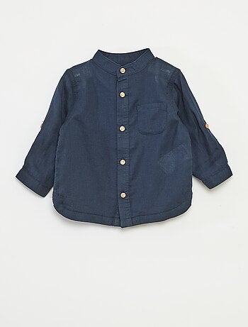 Chemise matière légère col mao