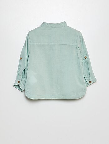 Chemise matière légère col mao