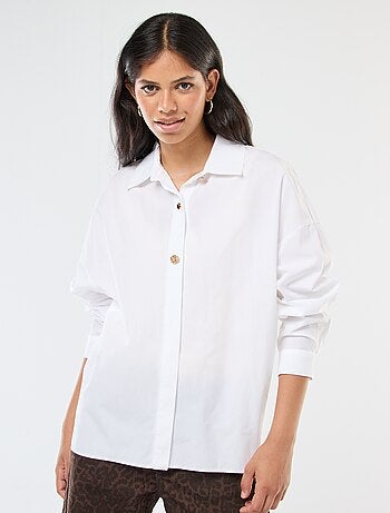 Chemise oversize boutons fantaisie