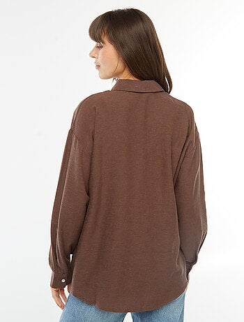 Chemise oversize en lin rayé