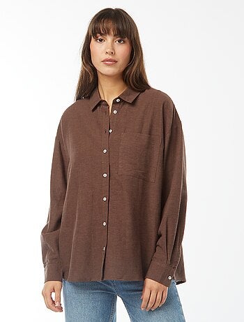 Chemise oversize en lin rayé