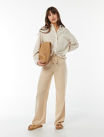 Chemise oversize en lin rayé