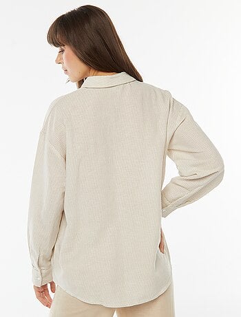 Chemise oversize en lin rayé
