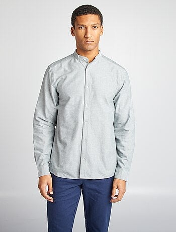 Chemise Oxford avec col mao