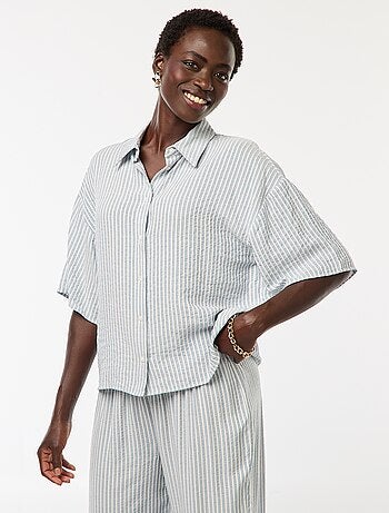 Chemise rayé à maches courtes