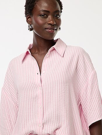 Chemise rayé à maches courtes