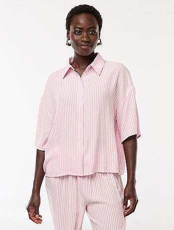 Chemise rayé à maches courtes