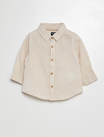 Chemise rayé en lin mélangé