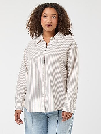 Chemise rayée en coton oxford