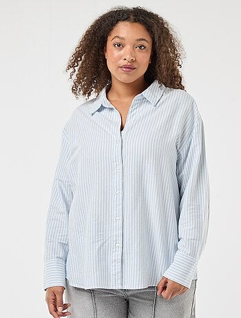 Chemise rayée en coton oxford
