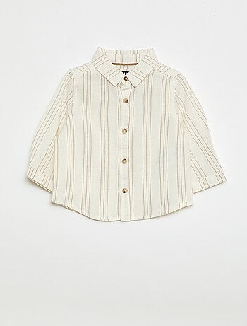 Chemise rayée en lin et coton