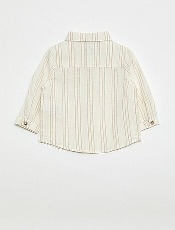 Chemise rayée en lin et coton