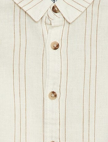 Chemise rayée en lin et coton