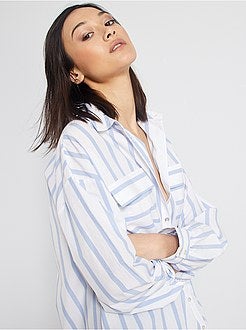 Chemise rayée en pur coton - Kiabi
