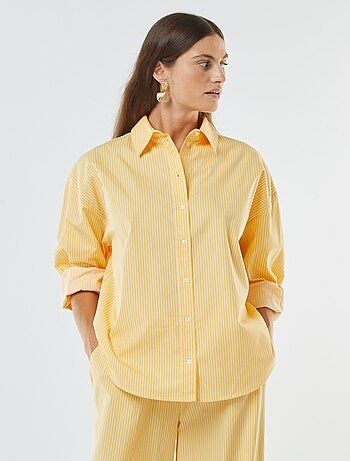 Chemise rayée oversize en popeline