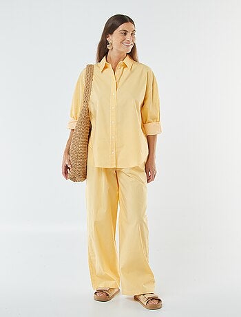 Chemise rayée oversize en popeline