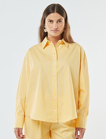 Chemise rayée oversize en popeline
