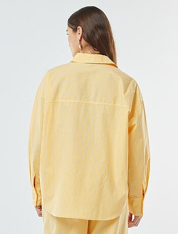 Chemise rayée oversize en popeline