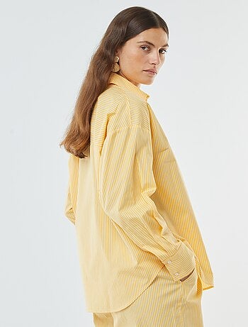 Chemise rayée oversize en popeline