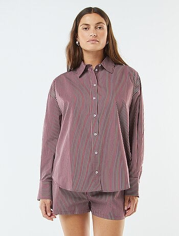 Chemise rayée oversize en popeline