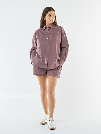 Chemise rayée oversize en popeline