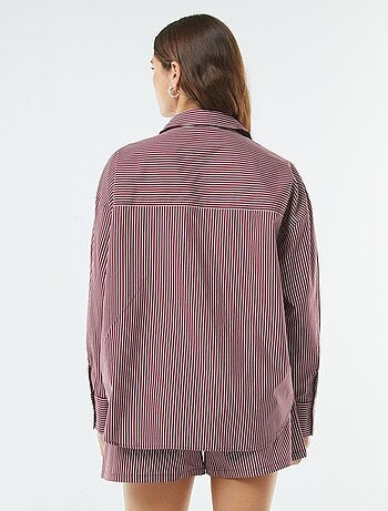Chemise rayée oversize en popeline