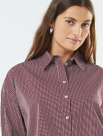 Chemise rayée oversize en popeline