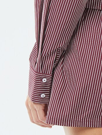Chemise rayée oversize en popeline