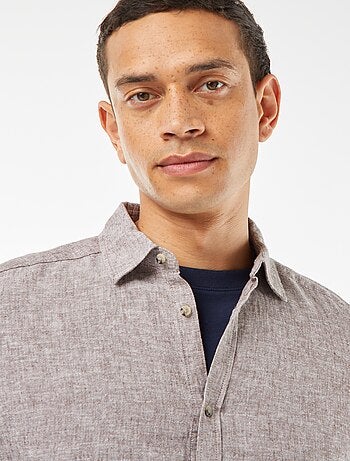 Chemise regular en lin mélangé