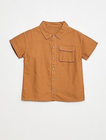 Chemise regular oxford en coton uni