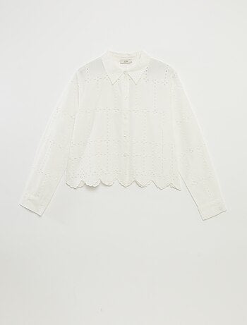 Chemise unie avec broderies anglaises 'JDY'