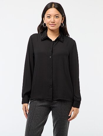 Chemise unie avec col pailleté 'JDY'