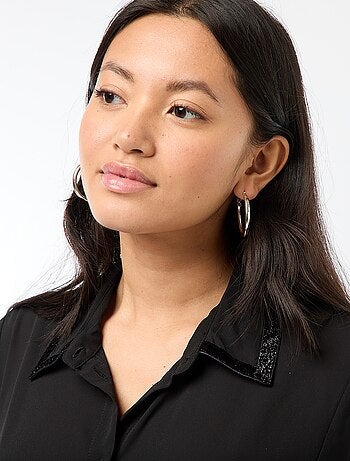 Chemise unie avec col pailleté 'JDY'