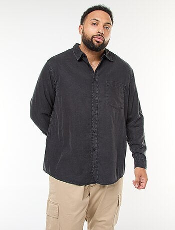 Chemise unie manches longues en matière douce