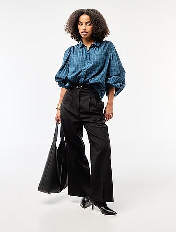 Chemisier fluide imprimé carreaux